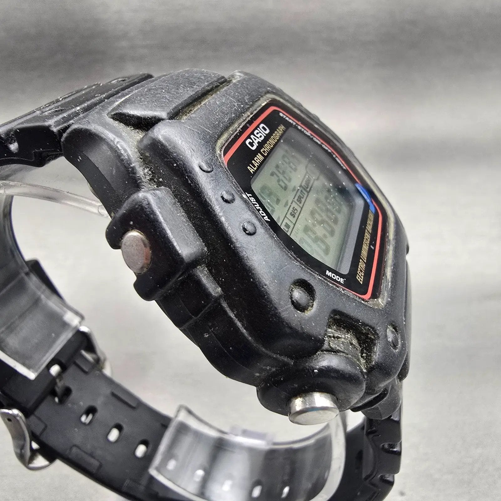 Casio DW-290 Digital Watch Men 46mm Black Dial Black Alarm Chrono New Battery3
