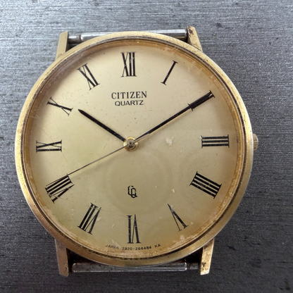 Citizen CQ Watch Men 33mm Champagne Dial Gold Tone Round 2830-263065 New battery1