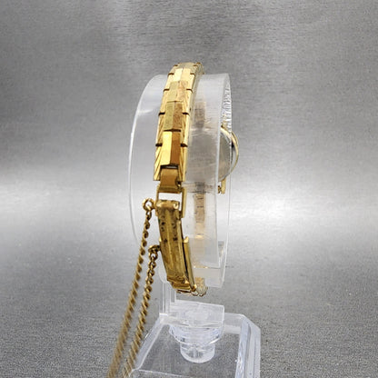 Seiko Watch Women 23mm Champagne Dial Gold Tone Octagon 26615009 New Battery7
