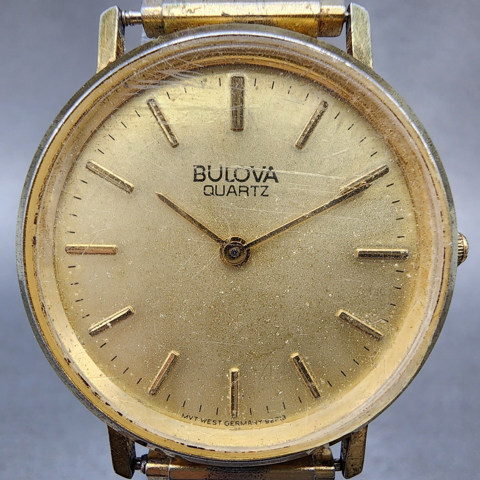 Bulova Watch Women 31mm Gold Dial Gold Tone Round 92P19 New Battery VTG1