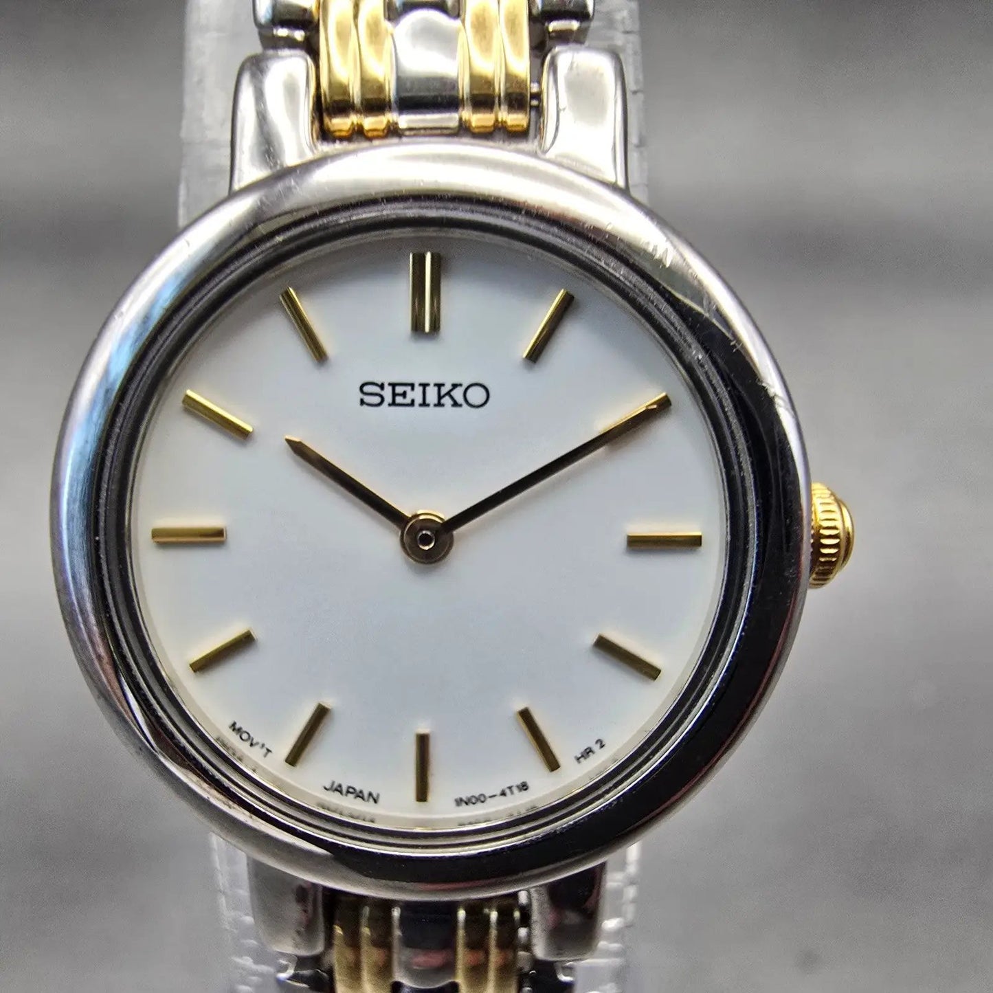 Seiko Watch Women 21mm White Dial Silver Tone Round 1N00-1E09 New Battery VTG1