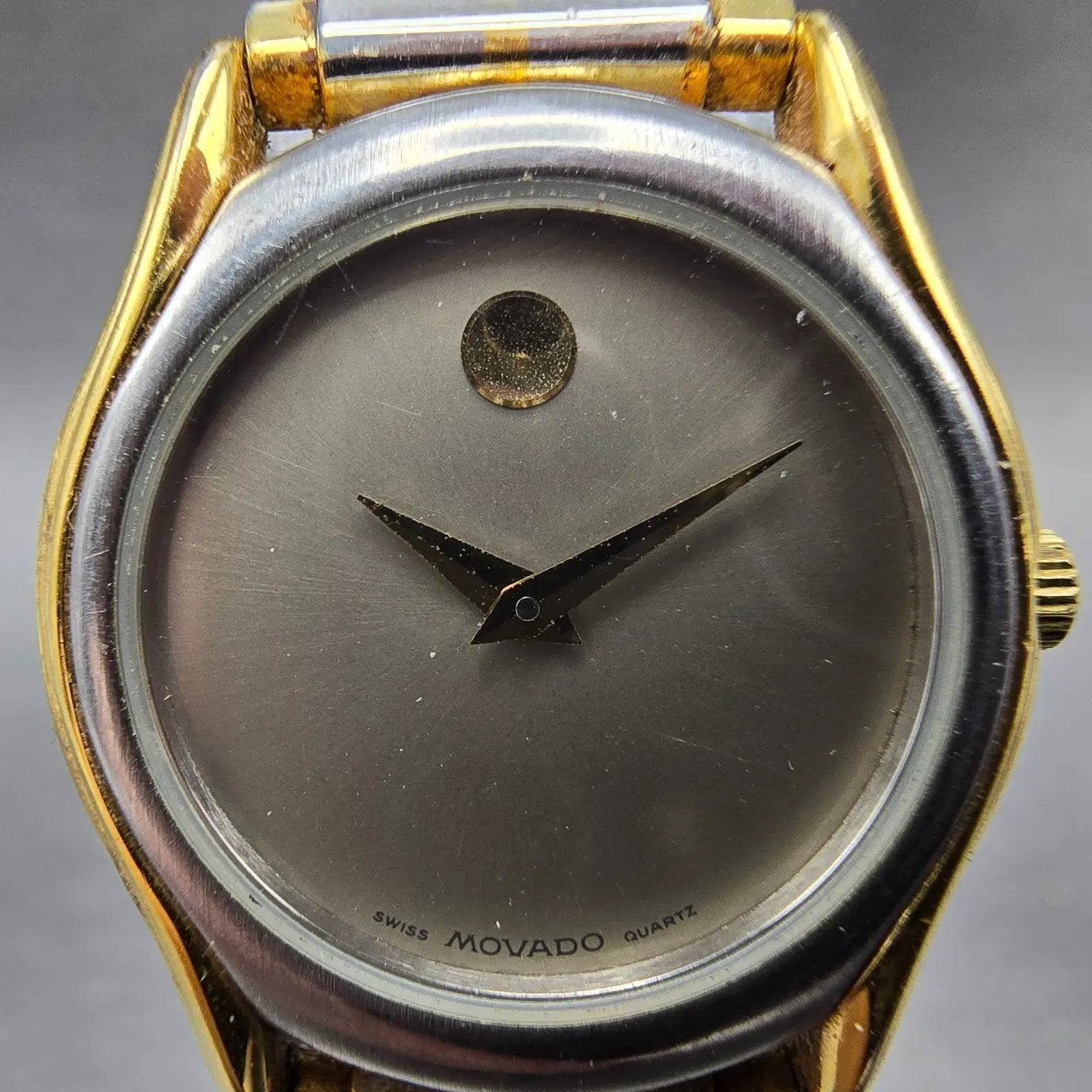 Movado Museum Watch Women 24mm Silver Dial Two Tone Round 88.66.820 New Battery1