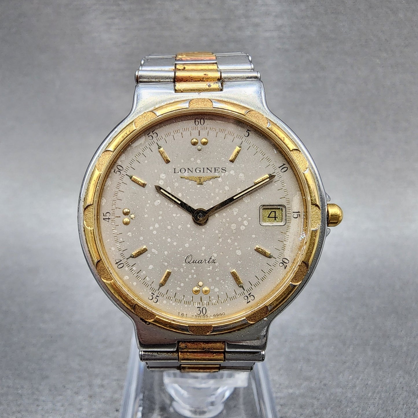 Longines Conquest Watch Men 32mm Silver Dial Two Tone Date Round New Battery0