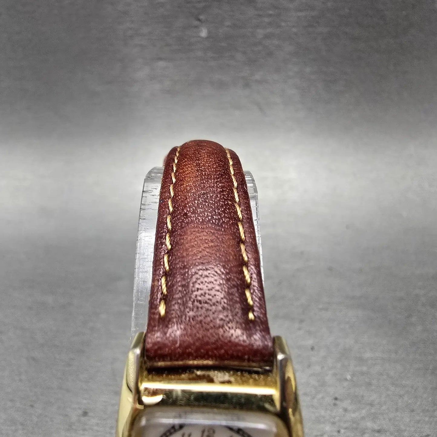 Orvis Dual Time Watch Women 19mm White Dial Gold Tone Rectangle New Battery4
