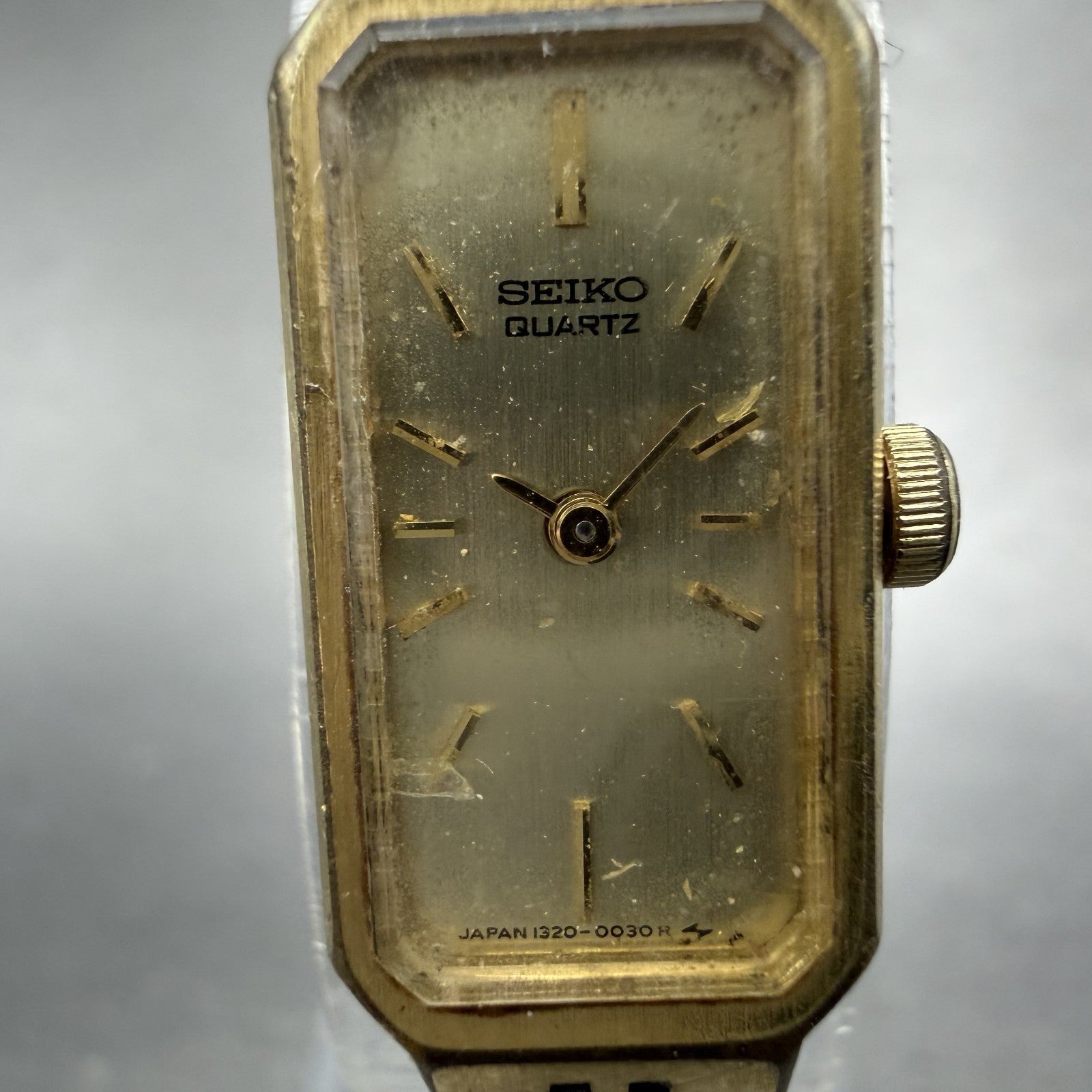 Seiko Watch Women 12mm Champagne Dial Gold Tone 1320-5029 New Battery Vintage1