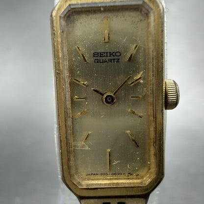 Seiko Watch Women 12mm Champagne Dial Gold Tone 1320-5029 New Battery Vintage1