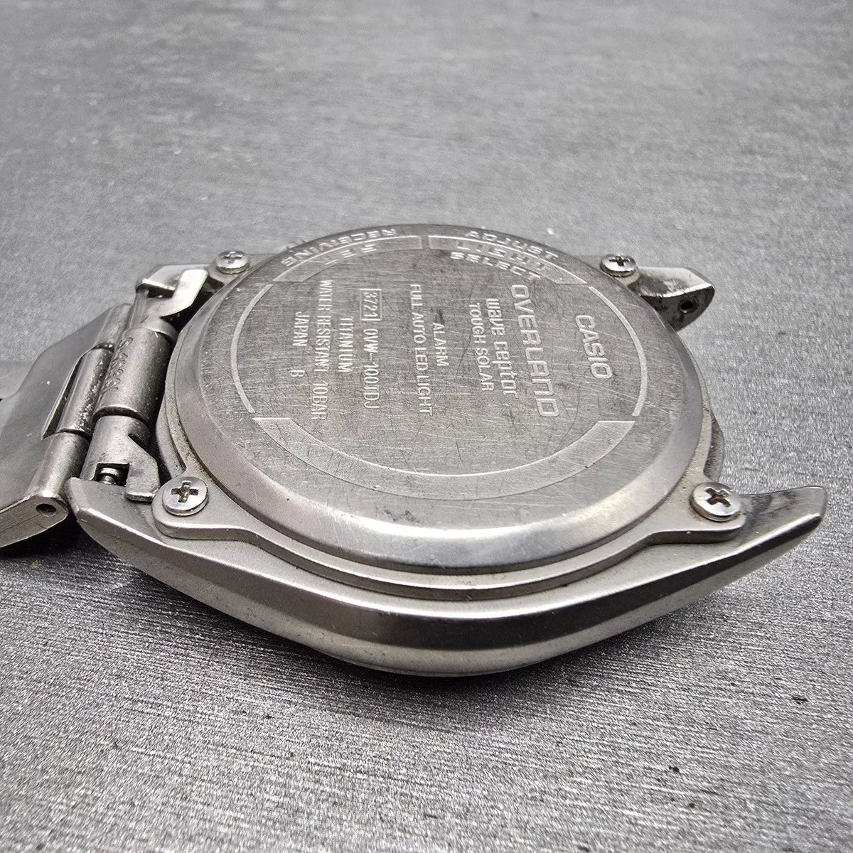 Casio Overland WTS Watch Men 39mm Gray Dial Titanium Date OVW-100TDJ  PARTS14