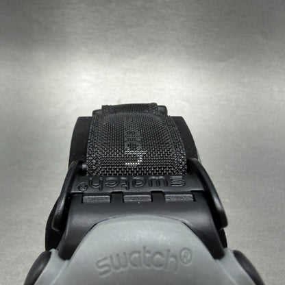 Swatch Webmaster Static Watch Men 45mm Black Gray Digital Alarm SQB101 New Batt4