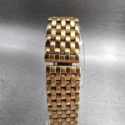 Seiko Watch Women 25mm Gold Dial Gold Tone Date Round 3Y09-0B59 New Battery7