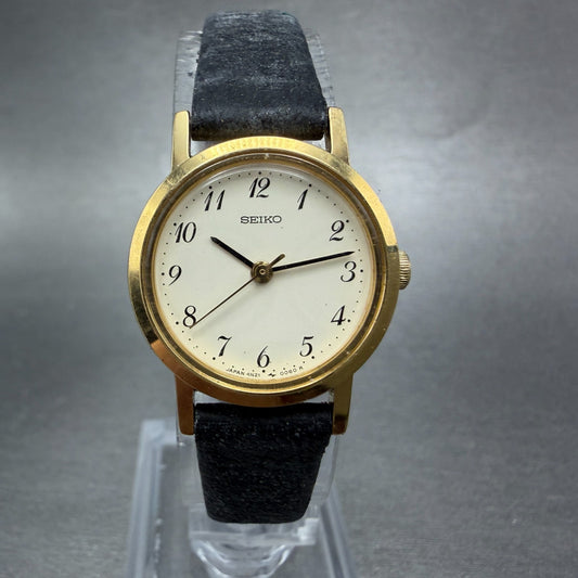 Seiko Watch Women 21mm Cream Dial Gold Tone Round 4N21-0042 New Battery Vintage0