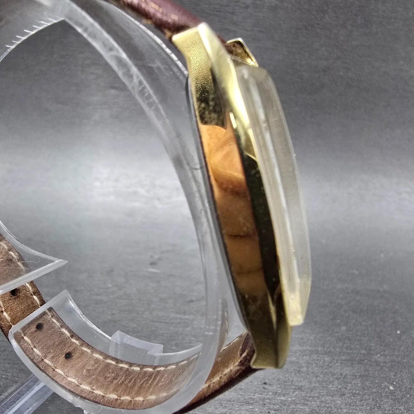 Orvis Dual Time Watch Women 19mm White Dial Gold Tone Rectangle New Battery3