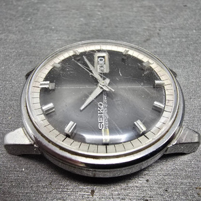 Seiko Weekdater Automatic Watch Men 37mm Gray Dial Steel Daydate 6619-8010 PARTS4