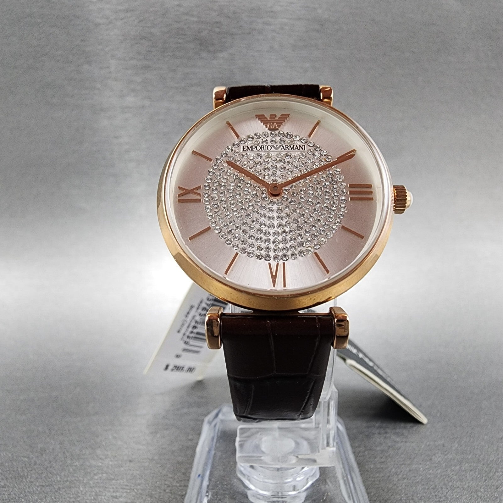 Emporio Armani Gianni Watch Women 32mm Silver Dial Rose Gold Tone Round AR112695