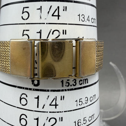 Bulova Tank Watch Women 16mm Black Dial Gold Tone Rectangle P8 New Battery10