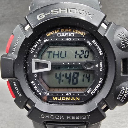 Casio G-Shock Mudman G-9000 Watch Men 46mm Black Red Chrono Alarm New Battery K1