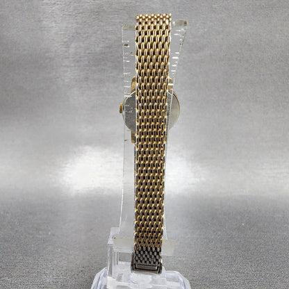 Seiko Watch Women 19mm Gold Dial Gold Tone Round 23200319 New Battery VTG5