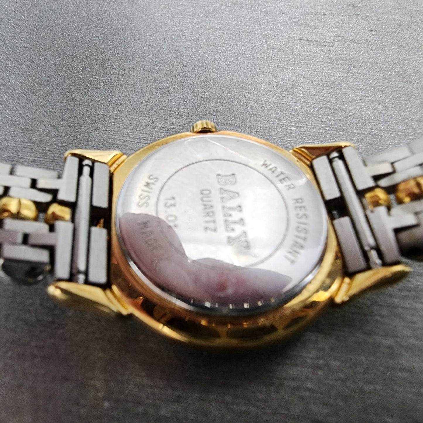 Bally Watch Women 23mm White Dial Two Tone Round 13.01 New Battery W/Box11
