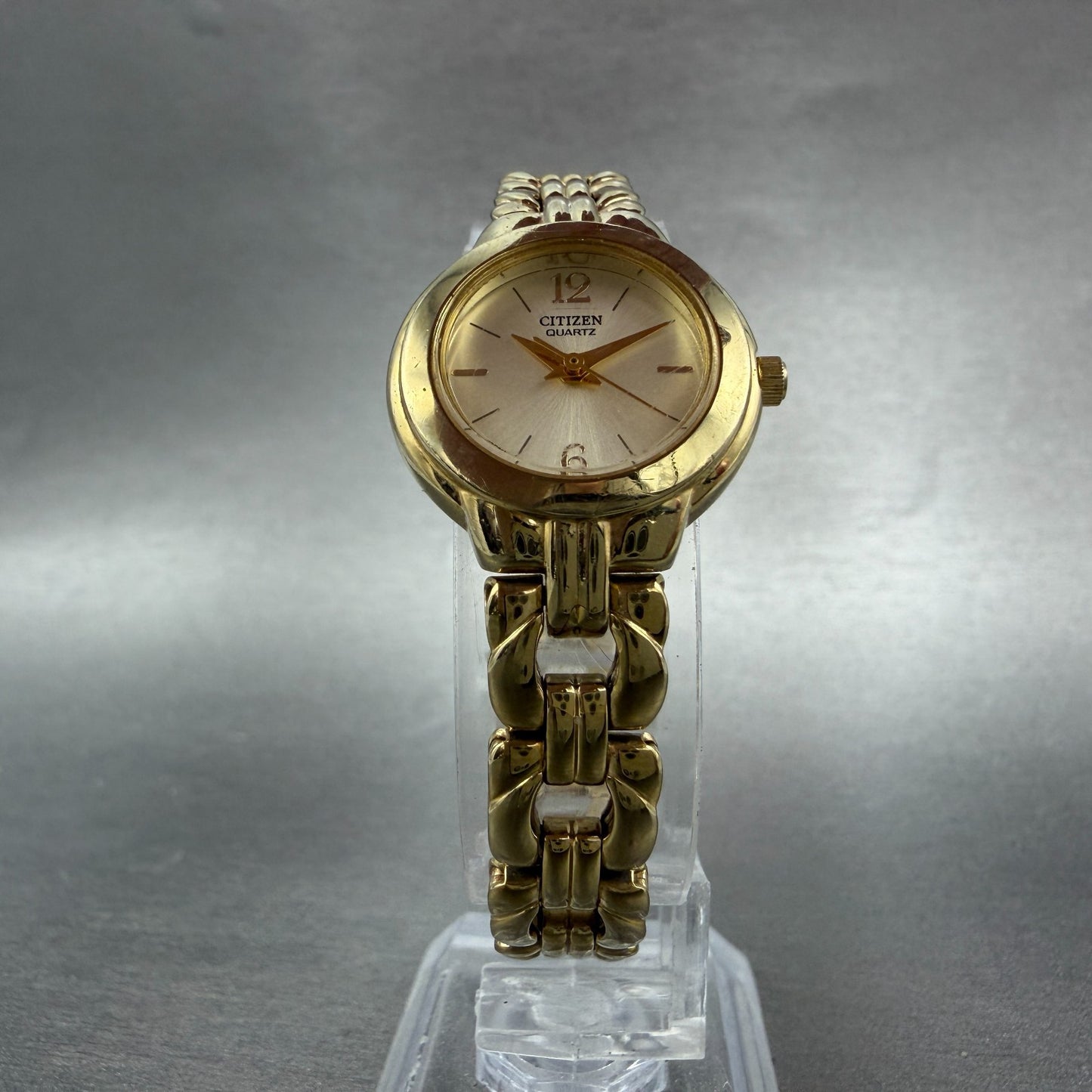 Citizen Watch Women 23mm Champagne Dial Gold Tone Round 5930-S021189 New Battery5
