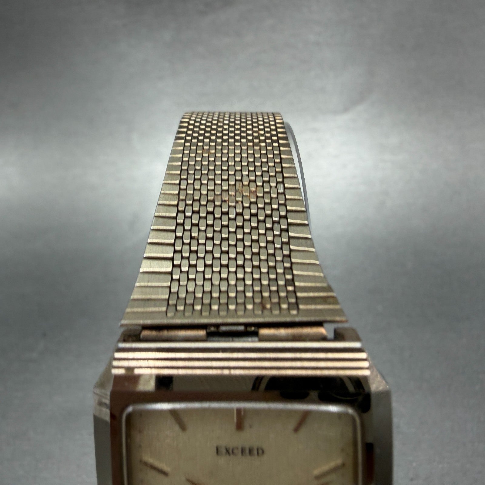 Citizen Exceed Tank Watch Men 28mm Champagne  Dial Gold Tone Octagon New Battery4