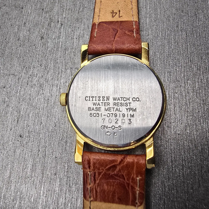 Citizen Watch Women 25mm Champagne Dial Gold Tone Round 6031-079191 New Battery10