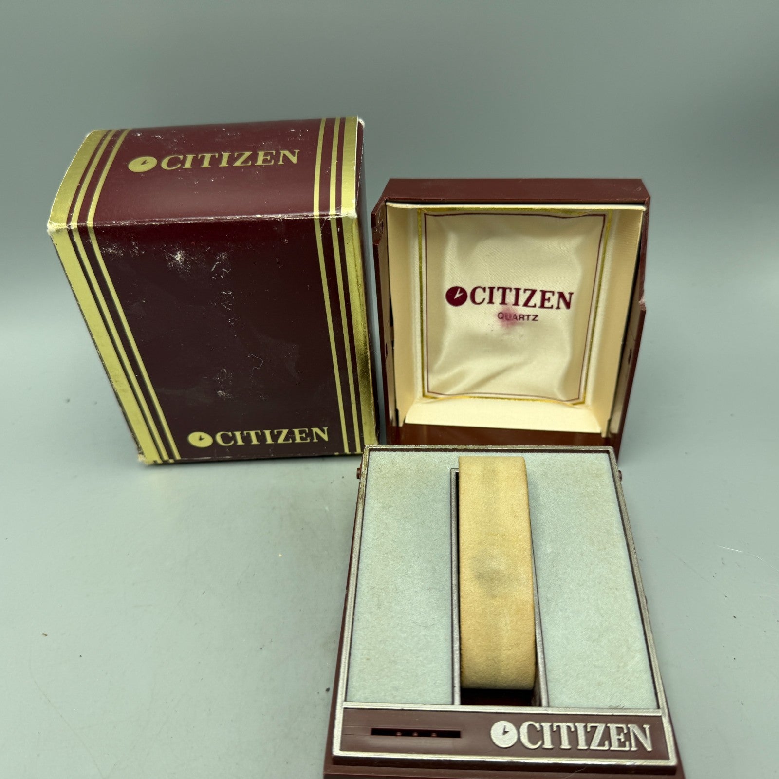 Citizen Presentation Watch Box Case Red Plastic 1990's 1980's Rectangle VTG AV0