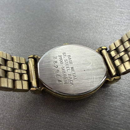 Seiko Watch Women 16mm Champagne Dial Gold Tone Oval 2Y005B59 New Battery9
