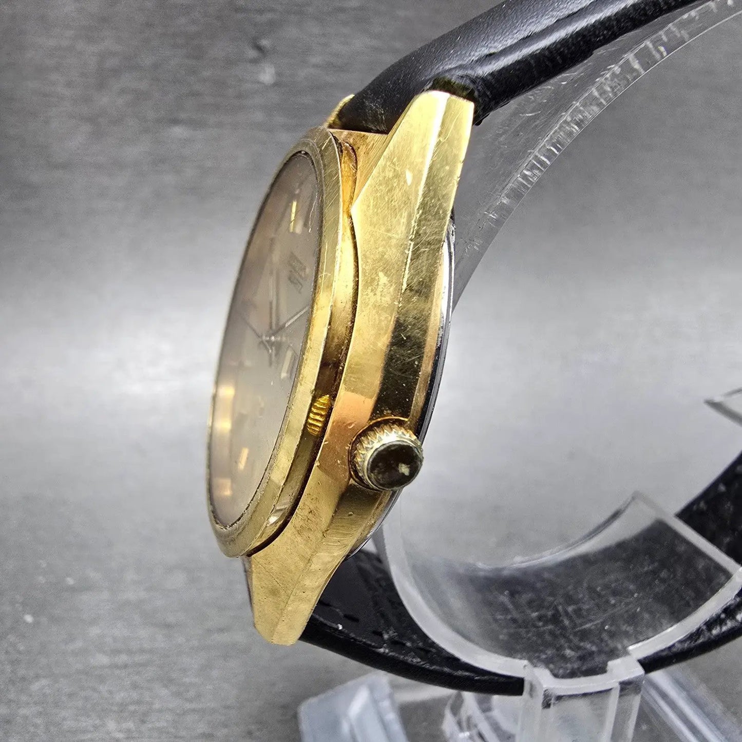 Seiko SQ Watch Men 36mm Champagne Dial Gold Tone Daydate 7546-8039 New Battery2