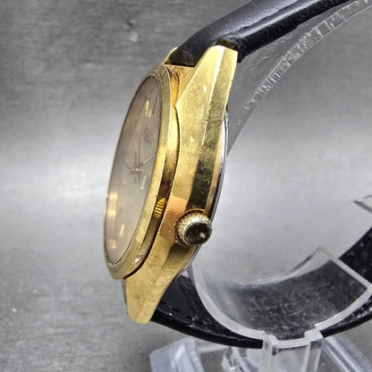 Seiko SQ Watch Men 36mm Champagne Dial Gold Tone Daydate 7546-8039 New Battery2