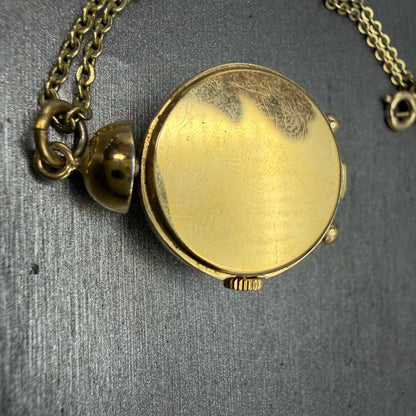 Orient Jupiter Necklace Watch Women 22mm Champagne Dial Gold Tone Round New Batt9