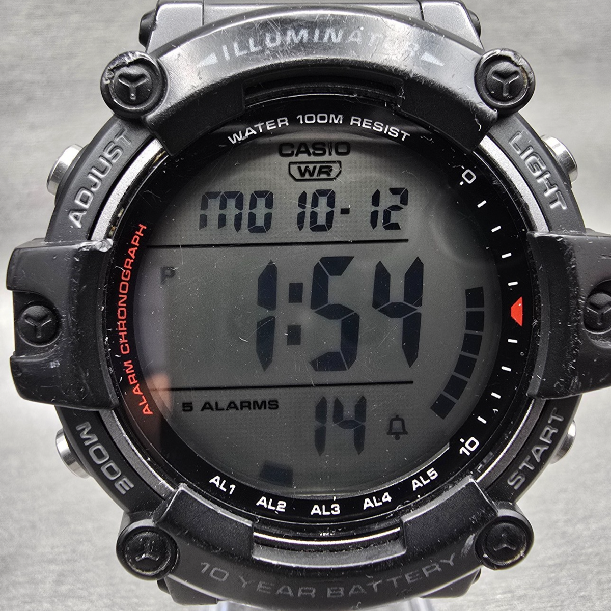 Casio Illuminator AE-1500WH Digital Watch Men 51mm Black Chrono Alarm New Batt1