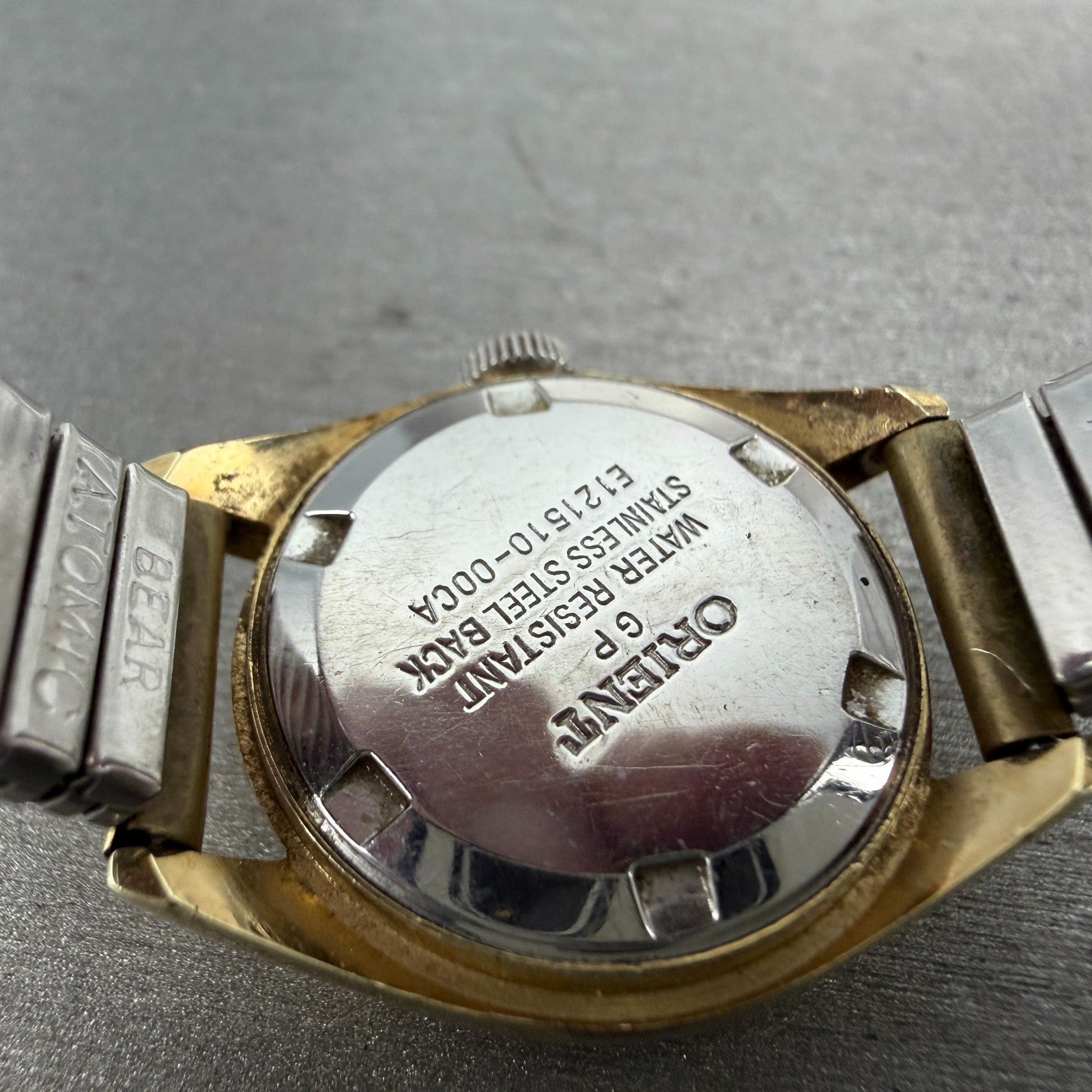 Orient Watch Women 24mm White Dial Gold Tone Round Manual E121510-00CA Runs VTG9