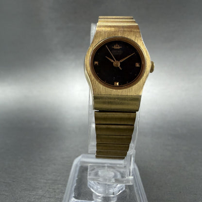 Seiko Watch Women 18mm Black Dial Gold Tone Round 2Y01-0130 New Battery6