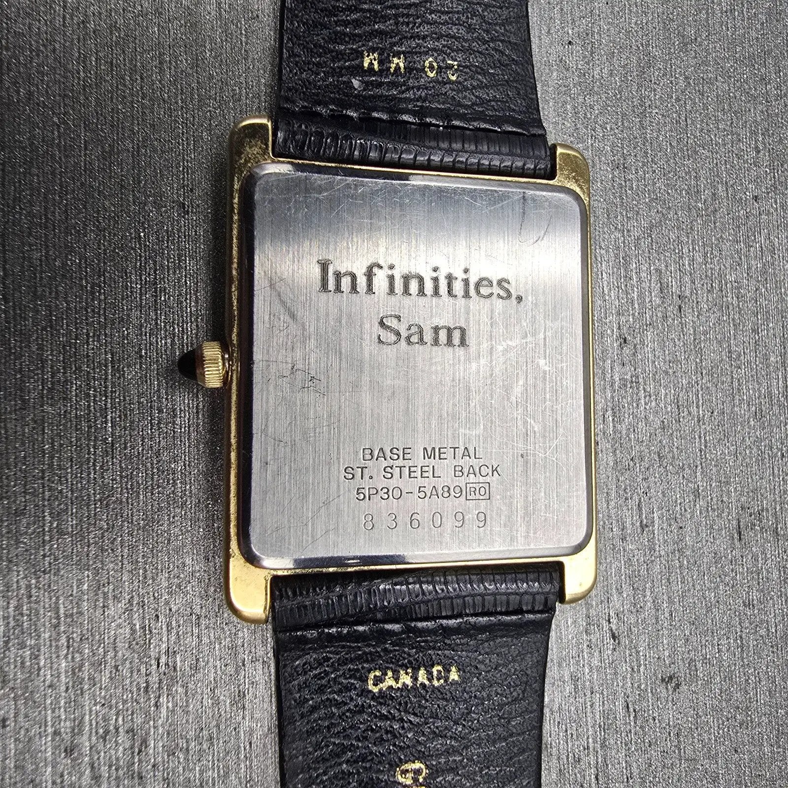 Seiko Tank Watch Men 26mm White Dial Gold Tone Rectangle 5P30-5A89 New Battery10