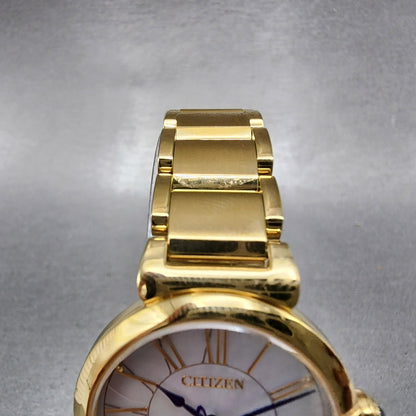 Citizen EcoDrive L Mae Watch Women 29mm MOP Dial Gold Tone Round EM106257D A124