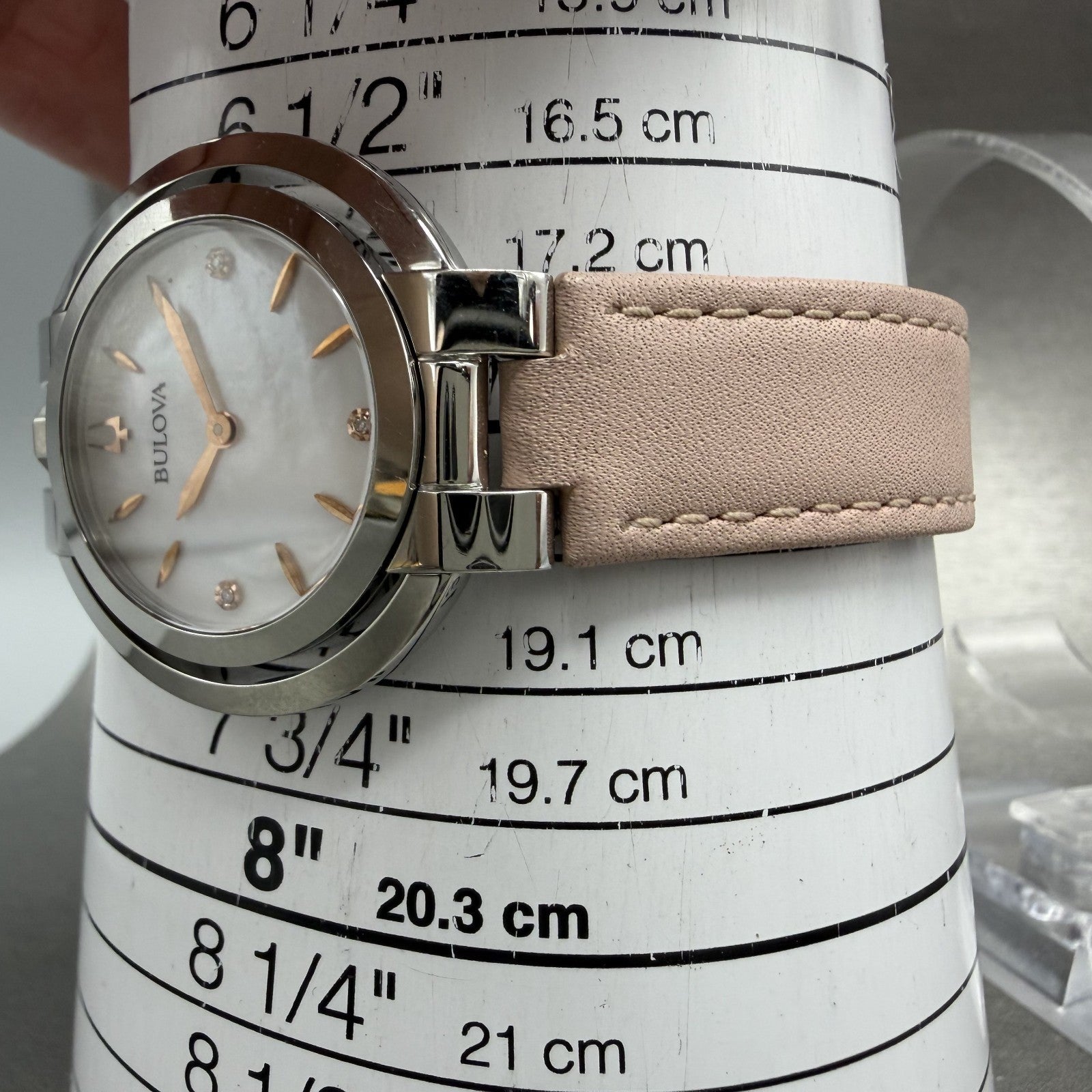 Bulova Rubaiyat Watch Women 35mm MOP Dial Stainless Steel Diamond 96P19710