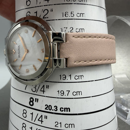 Bulova Rubaiyat Watch Women 35mm MOP Dial Stainless Steel Diamond 96P19710