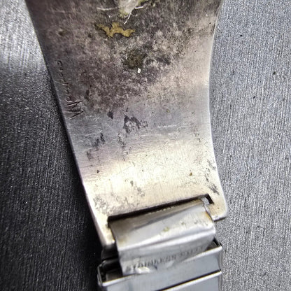 Navajo Sterling Silver Watch Band Tips 20mm Warrior Design Stretch Band VTG8