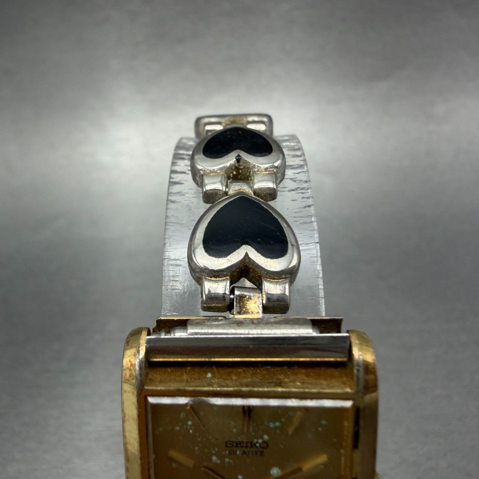 Seiko Tank Watch Women 21mm Champagne Dial Gold Tone 2320-5130 New Battery4