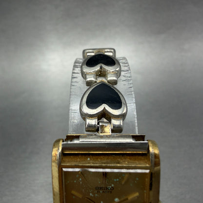 Seiko Tank Watch Women 21mm Champagne Dial Gold Tone 2320-5130 New Battery4