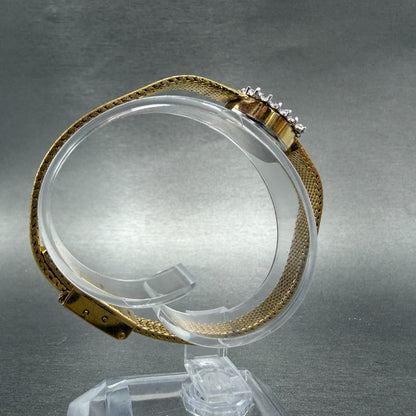 Sutton Watch Women 14mm Champagne Dial Gold Tone Diamond Bezel New Battery VTG8