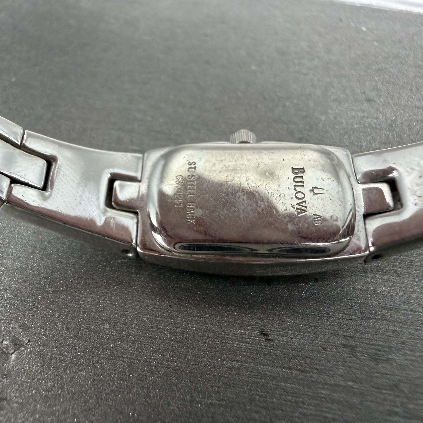 Bulova Tank Watch Women 13mm Blue Dial Silver Tone Rectangle 96L98 New Battery9
