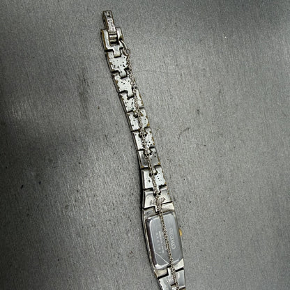 Seiko Tank Watch Women 13mm White Dial two Tone Rectangle 2E20-0AY0 New Battery10
