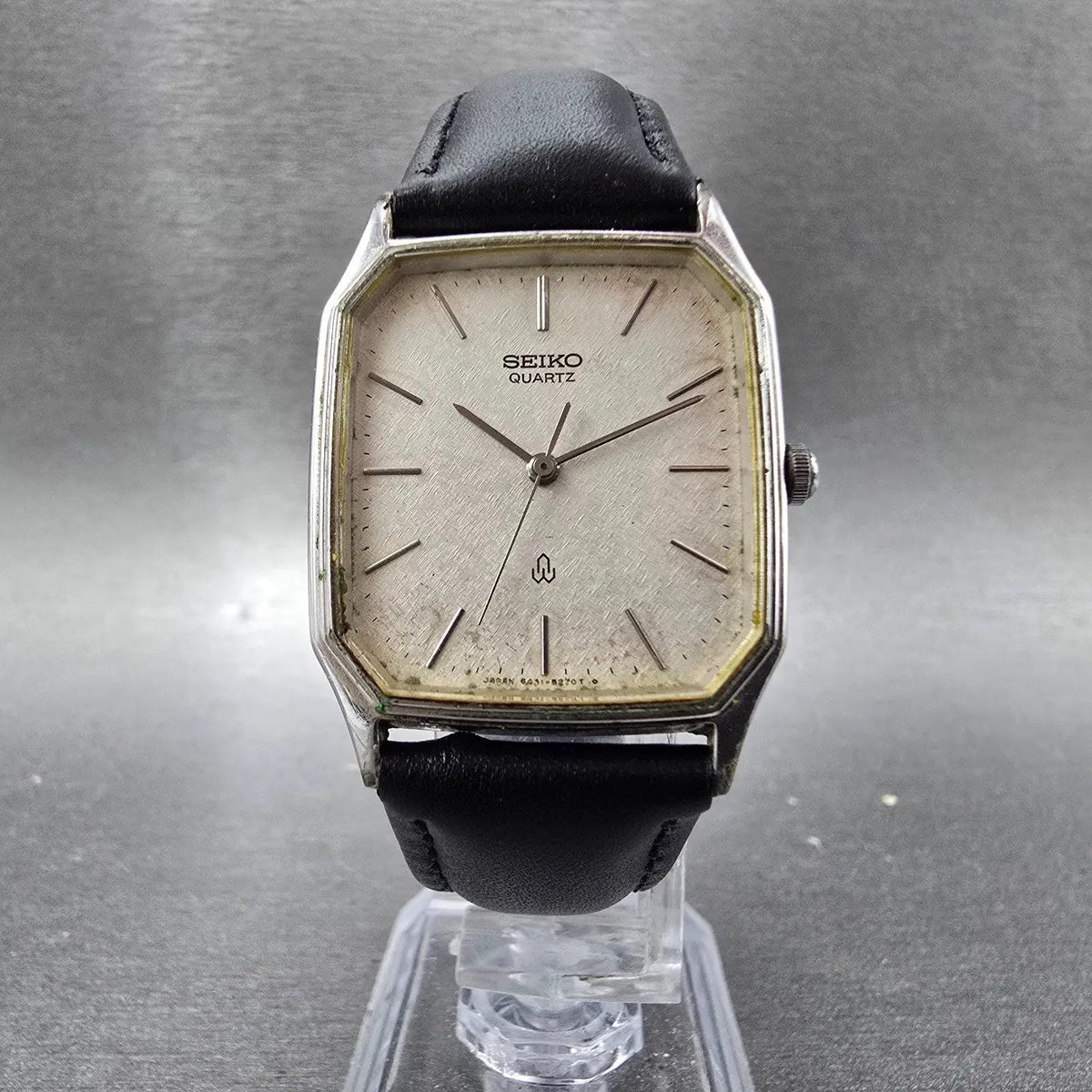 Seiko Tank Watch Men 27mm White Snowflake Dial Silver 6431-5150 New Battery JP5