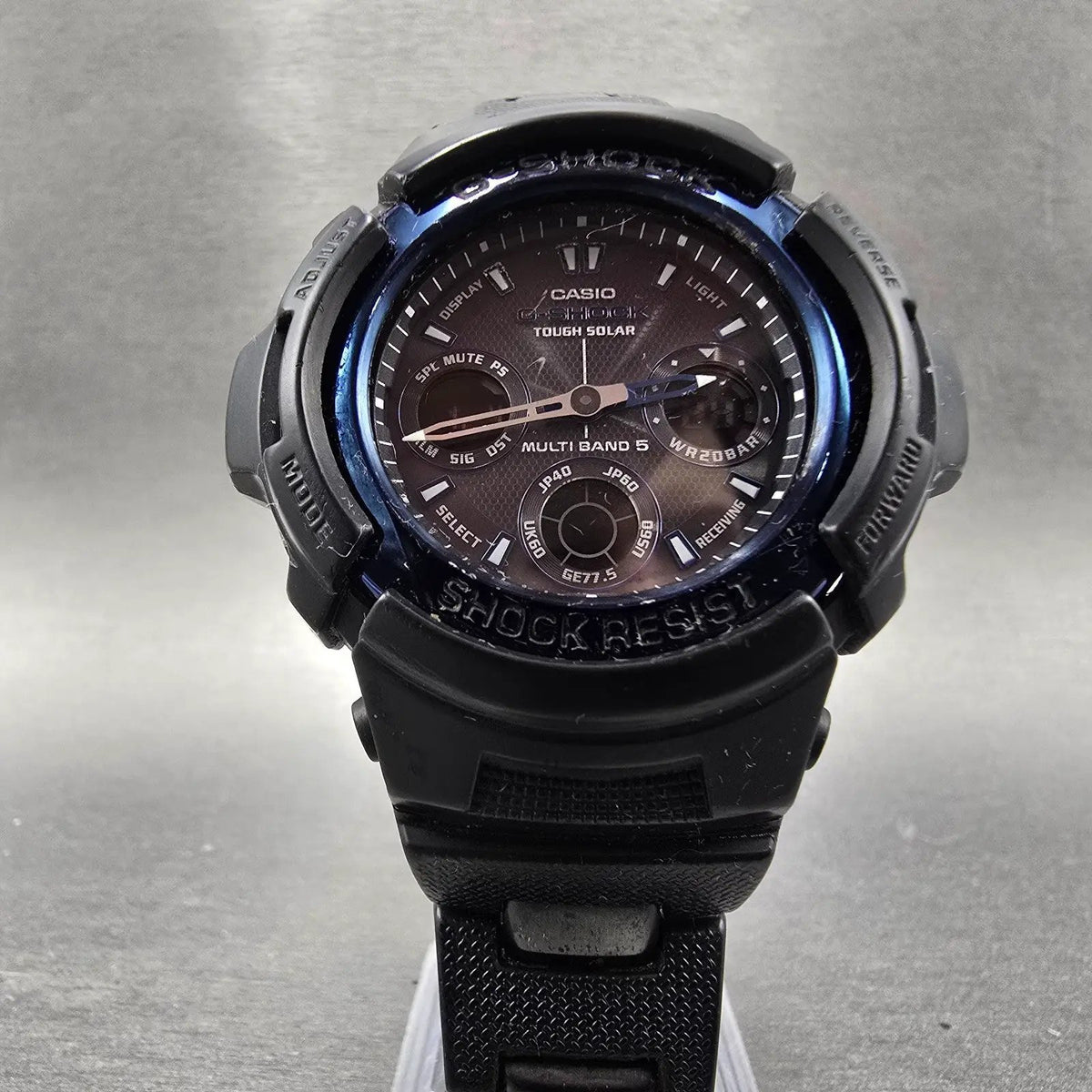 Casio G-Shock AWG-M100BC Watch Men 47mm Black Blue Alarm Chrono Solar READ!!!!!!5