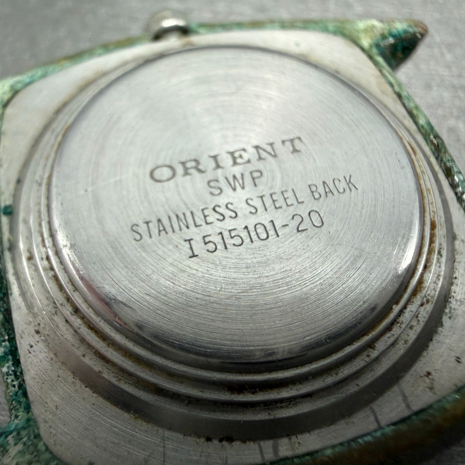 Orient Watch Men 31mm Silver Dial Silver Tone Rectangle I515101-20 PARTS Vintage8