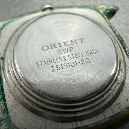 Orient Watch Men 31mm Silver Dial Silver Tone Rectangle I515101-20 PARTS Vintage8