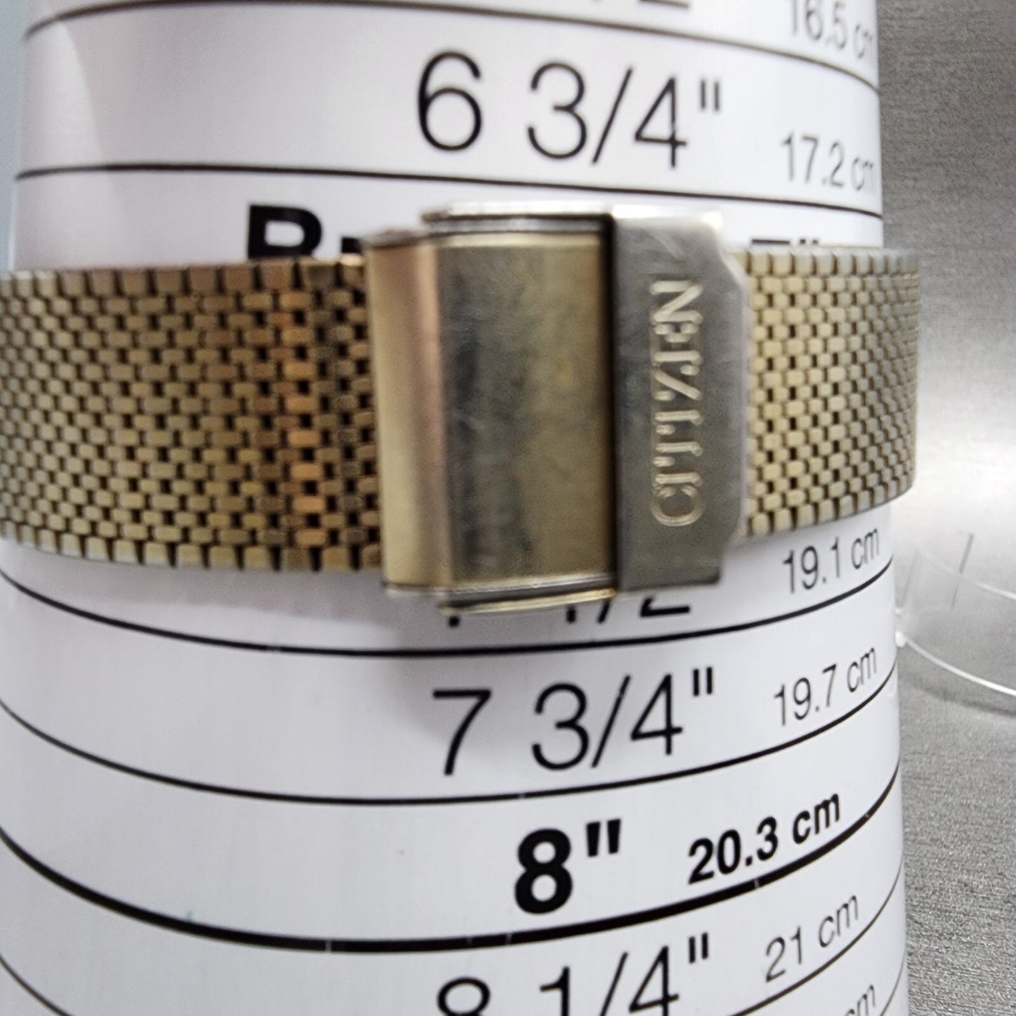 Citizen CQ Tank Watch Men 27mm Champagne Dial Silver Tone Rectangle New Battery