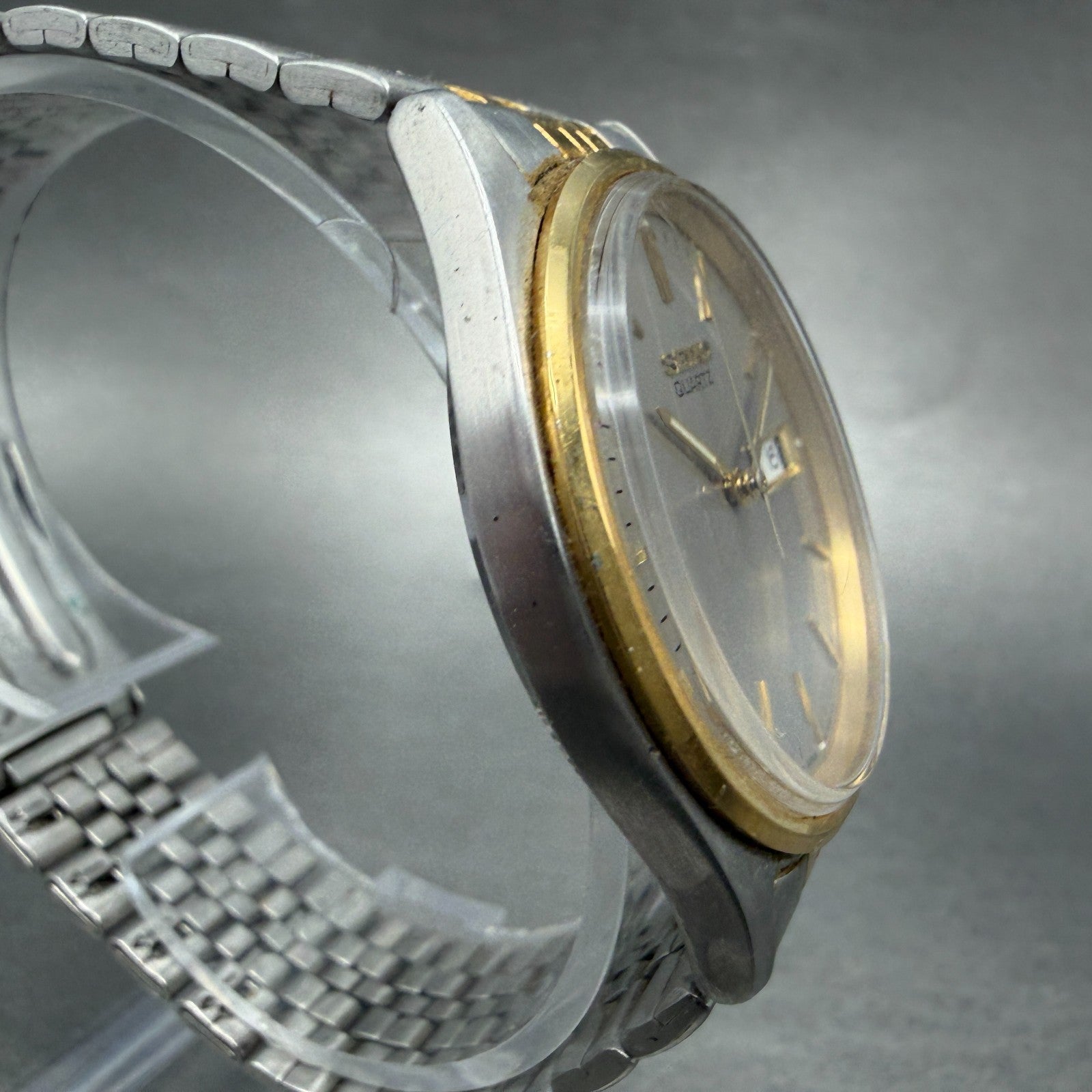 Seiko Watch Men 36mm Silver Dial Two Tone Daydate Round 7n43-8a30 New Battery G63