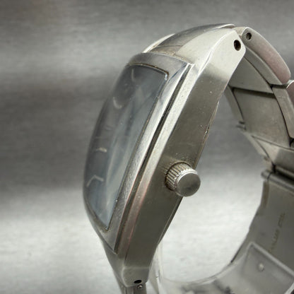 Fossil Arkitekt Watch Men 31mm Gray Dial Steel Date Rectangle FS2991 New Batt2