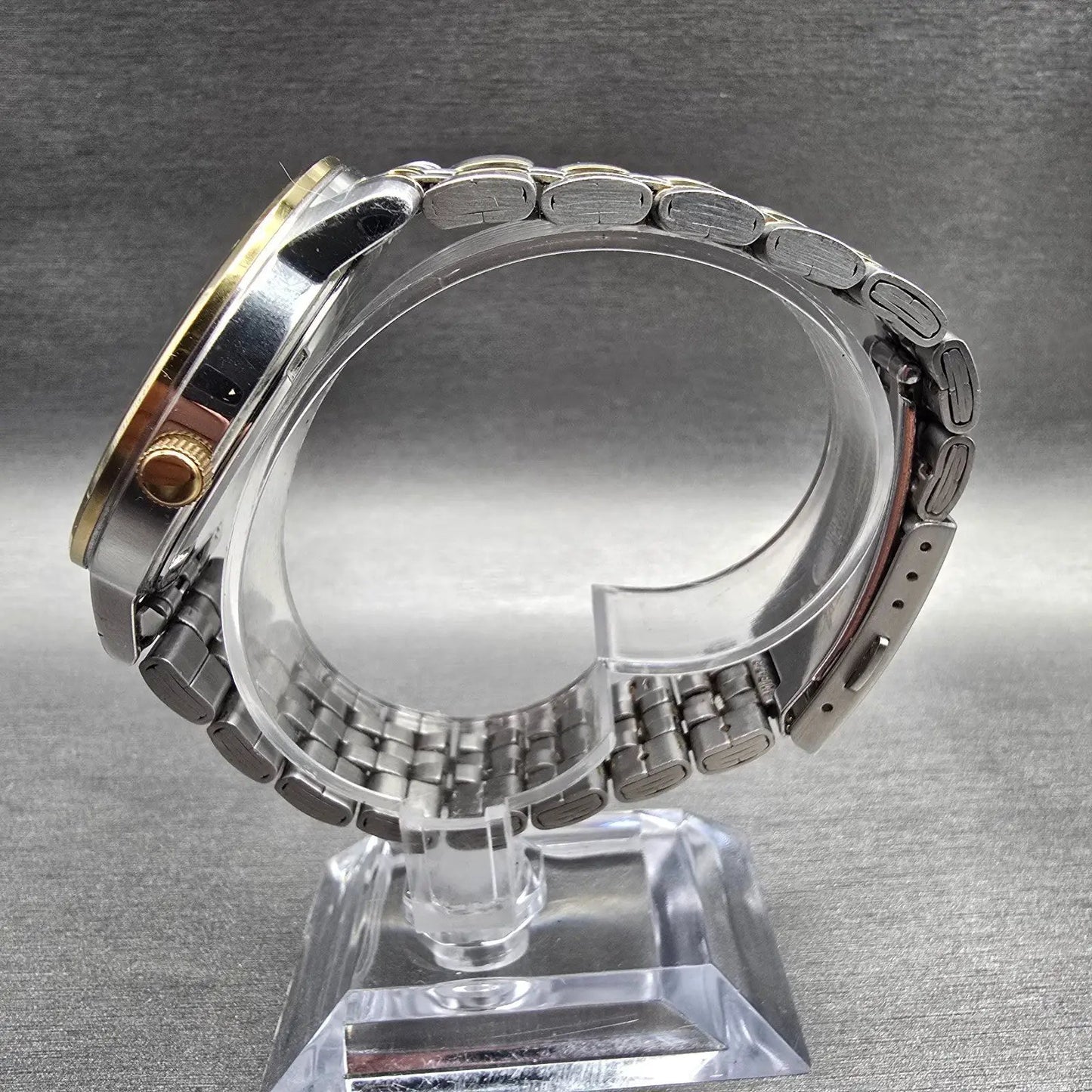 Seiko Watch Men 41mm Silver Dial Two Tone Date Round 6N42-00A0 New Battery6